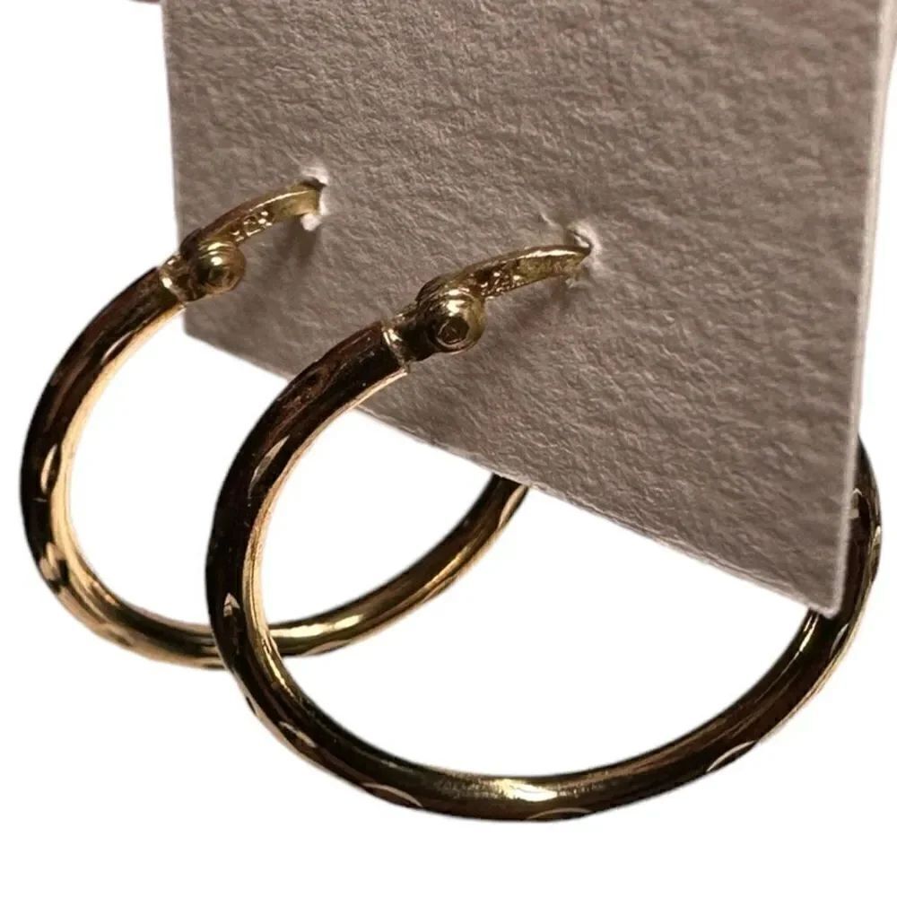 925 gold colored hoop Huggie earrings